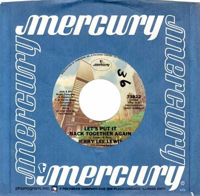 Jerry Lee Lewis, Let’s Put It Back Together Again, Mercury 45 album cover
